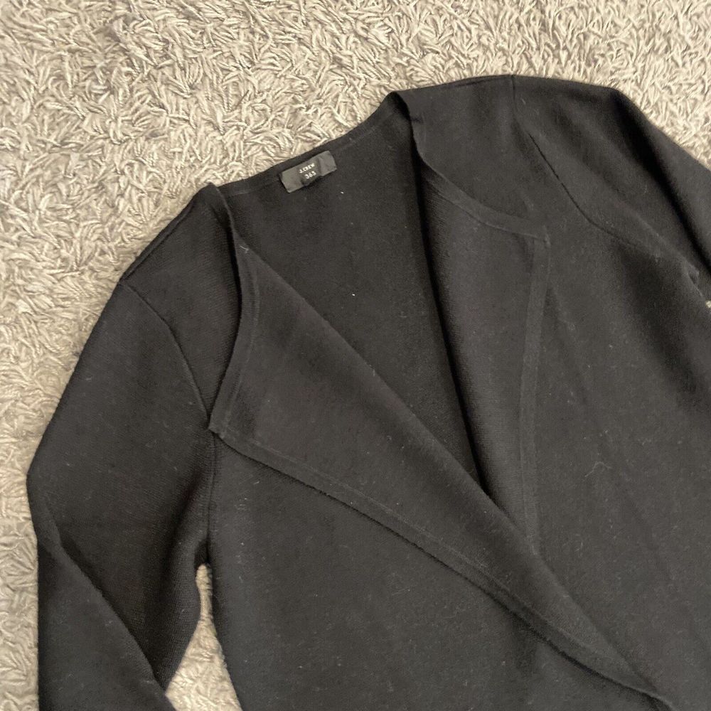 J.CREW 365 Juliette Collarless Sweater Blazer In Black Size M Merino Wool Blend - Picture 10 of 16
